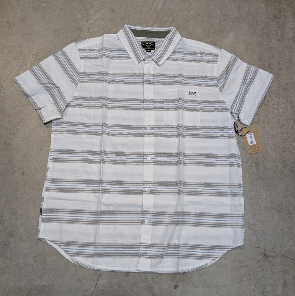 NWT Dark Seas Pasquale Woven Antique Button Up Shirt Men's XL Striped
